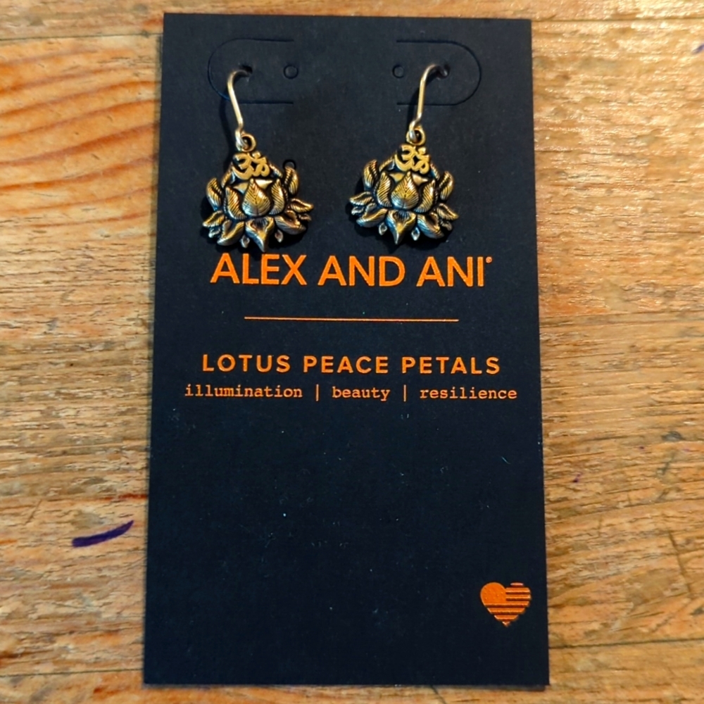 Alex and Ani Lotus Peace Petals Earrings